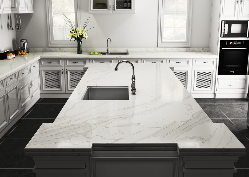 Quartz stone material is one of the common cabinet countertop materials